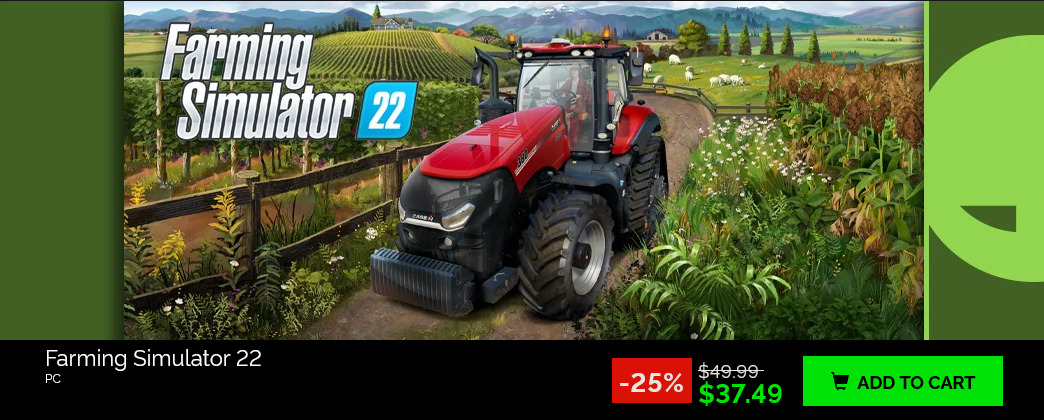 農業シム Steam版Farming Simulator 22はGMGで購入すると安い